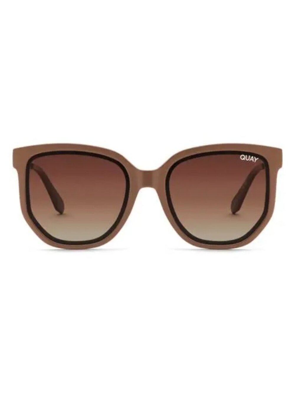 QUAY Coffee Run - Oat frame / Brown Polarized lens Sunglasses- NWT - Picture 1 of 11